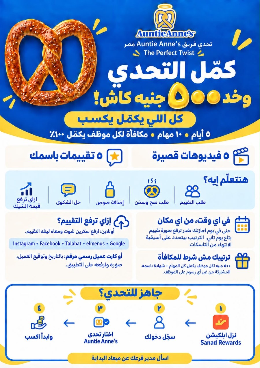 Flyer: The Perfect Twist · Auntie Anne’s Egypt